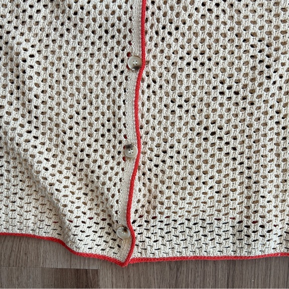 PETAL & PUP Val Open Stitch Short Sleeve Button-Up Shirt XS - Picture 6 of 10